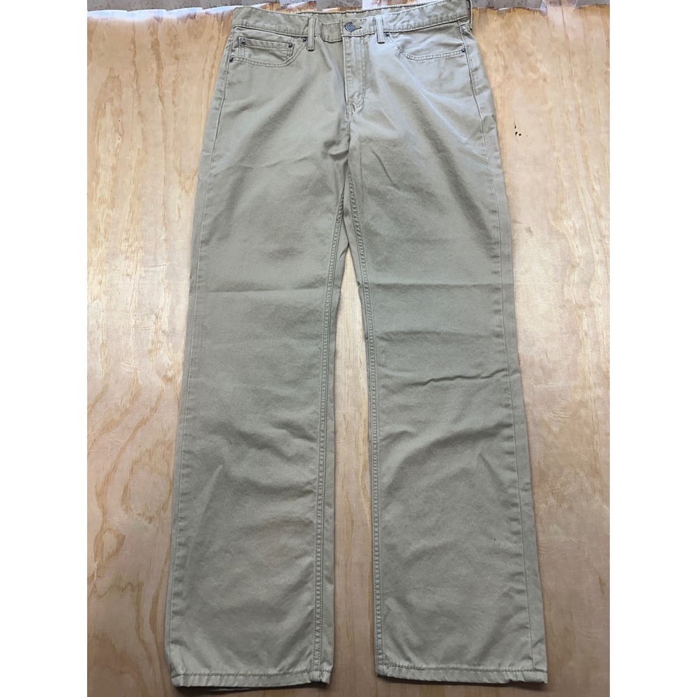 Levis 514 Straight Fit Khaki Tan Pants Mens 36x34 Cotton Twill Trouser 005140407
